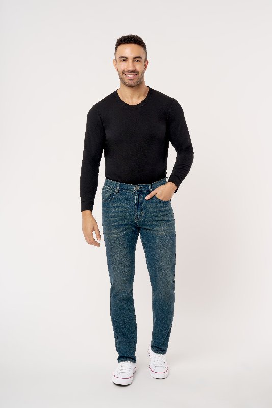 マインデニム　St.Twist Denim Big military CT Big Twisted Seam Jean Soft Mid Blue – 6397