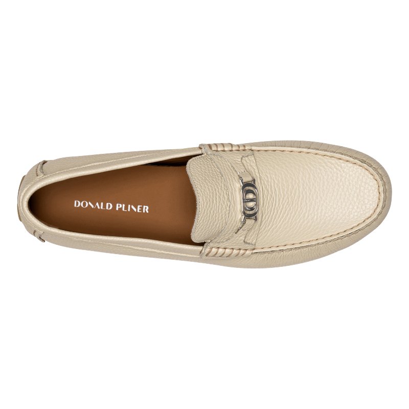Donald/Pliner men’s white Viro-TC leather loafers DACIO at Donald Pliner main image 3