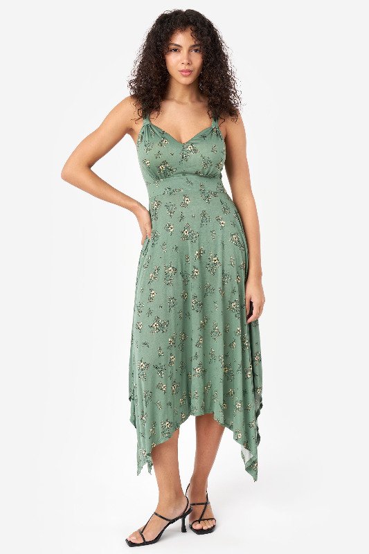 ●FLARE UP● [SET] Layered Handmade Twisted Dress (FL-133) Molded Cup Flutter Sleeve Dress at Seven7 Jeans