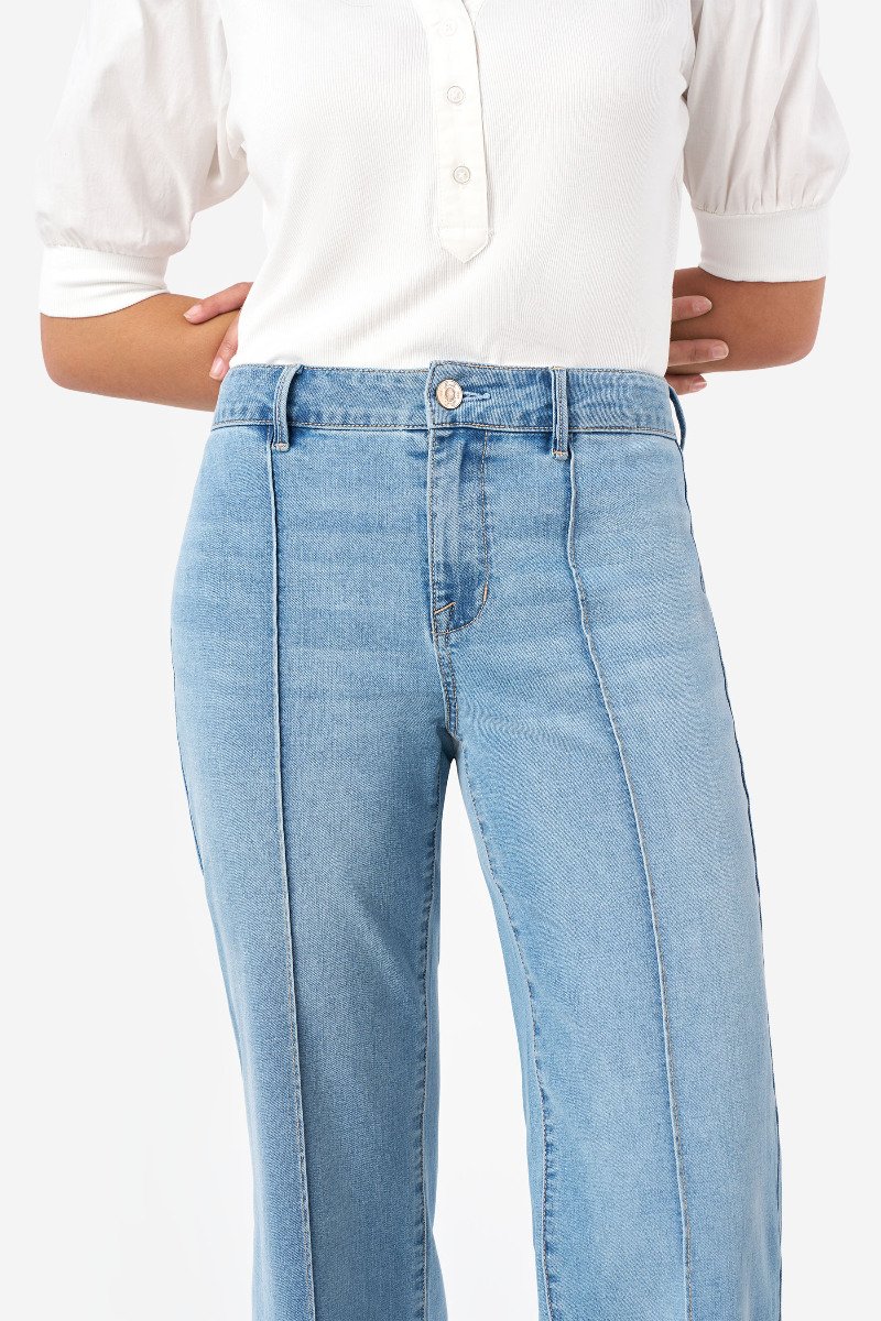 【PORTERNA】Loethe Pintuck Wide Jeans Pintuck Wide Leg Jean at Seven7 Jeans