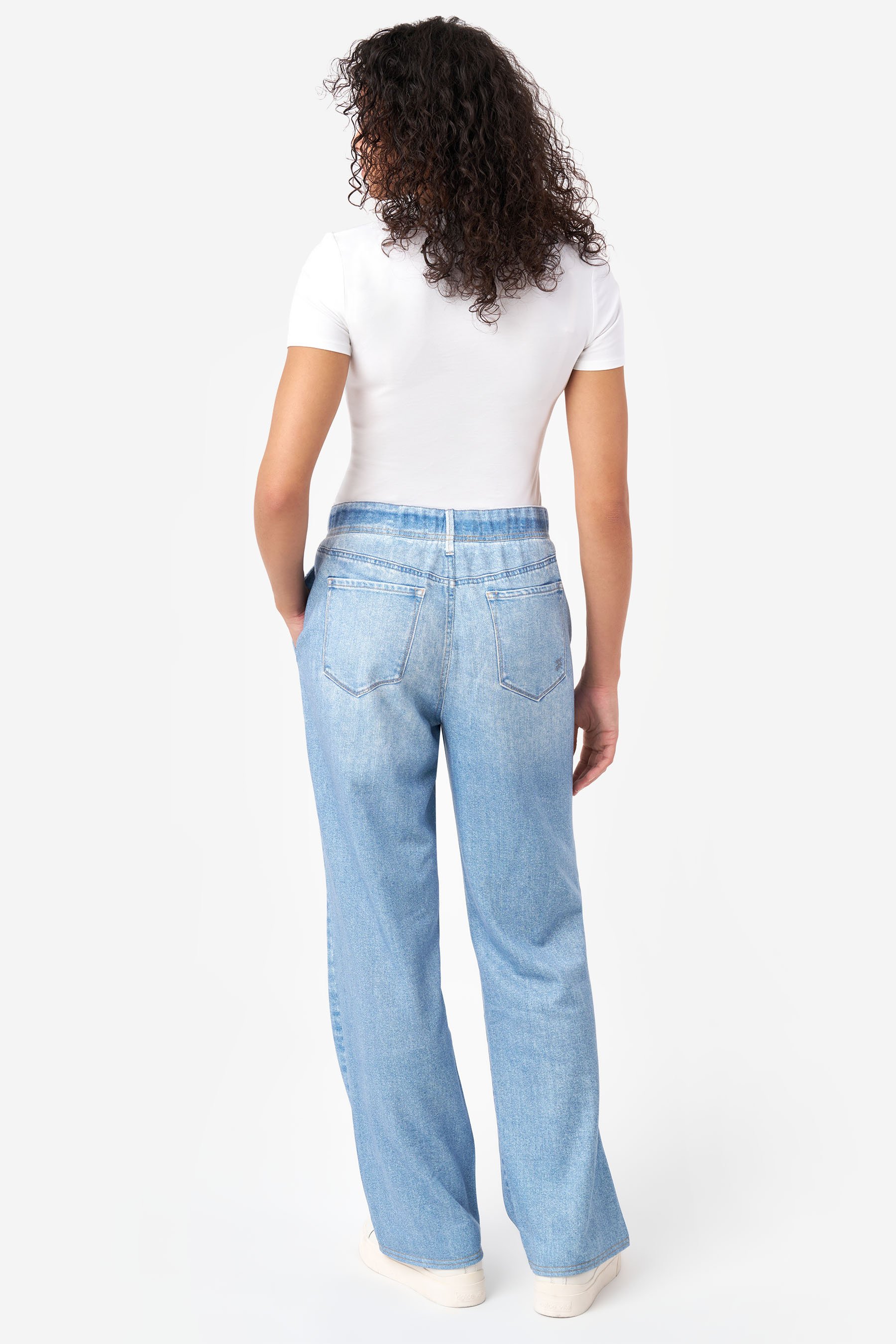 Denim Illusion Wide Leg Cotton Terry Sweatpant Jean at Seven7 Jeans