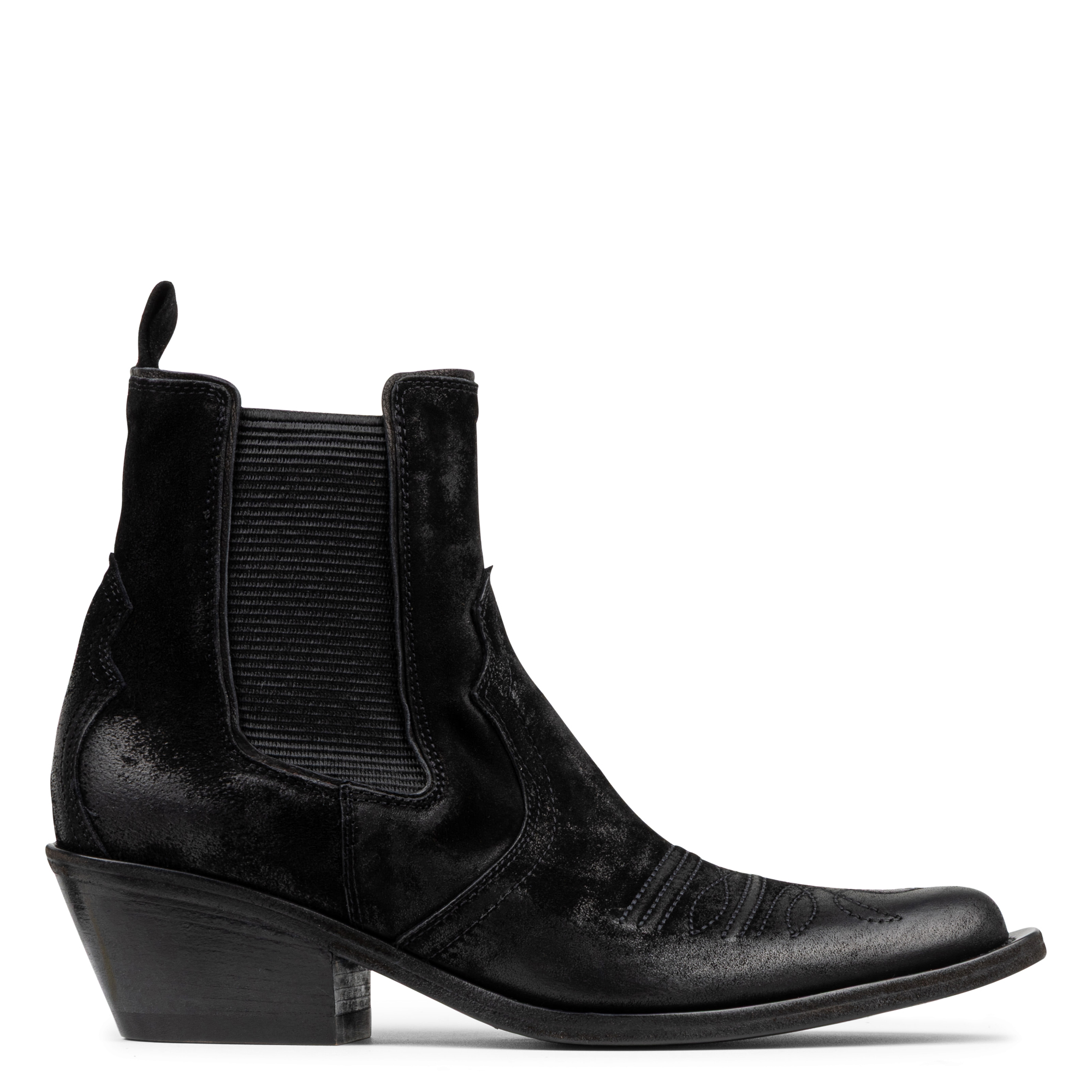 Women QUINNIE Black Bootie, Casual, Slipon, Stretch, Size: 5