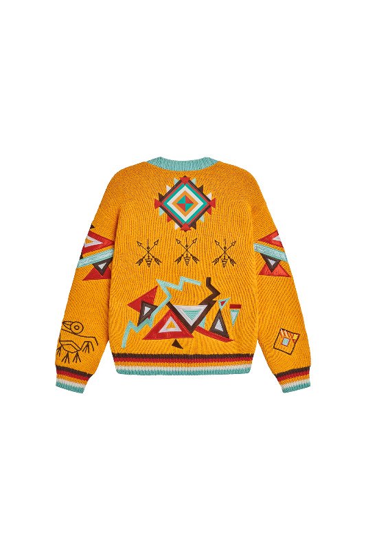 トップス Porter Classic PATCHWORK KNIT CARDIGAN Porter Classic PATCHWORK KNIT CARDIGAN