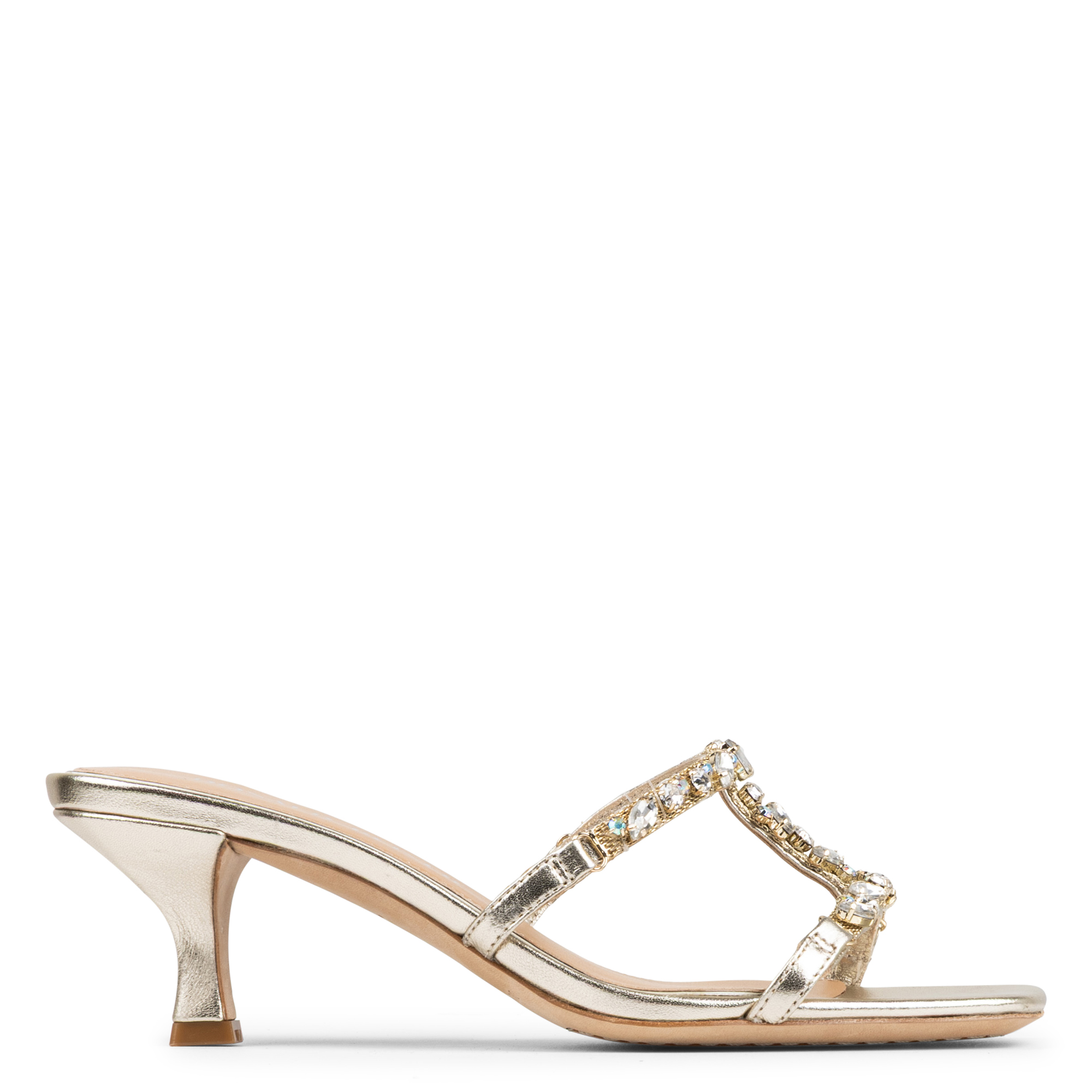 Donald Pliner Women GRIFFON Platinum Dress, Heel, Sandal, SlipOn, Size: 5