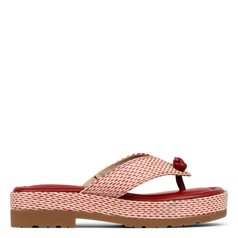 red | Women Shoe Regular at Donald Pliner NWOT Donald Pliner Red/Linen & Elastic Sandals main image 1